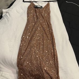 Rose Gold Sequins Dress